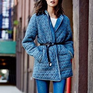 Free People Quilted Chambray winter coat
